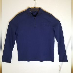 Dark navy blue men's quarter zip-up Michael Kors sweatshirt